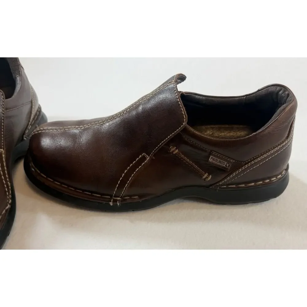 Pikolinos Men’s EU 42 US 9 Brown Leather Slip On Loafers Comfort Shoes Spain